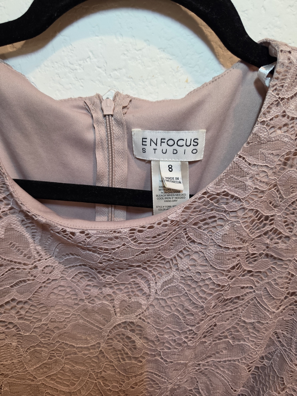 Enfocus Studio Women's Lace Dress in Blush Pink